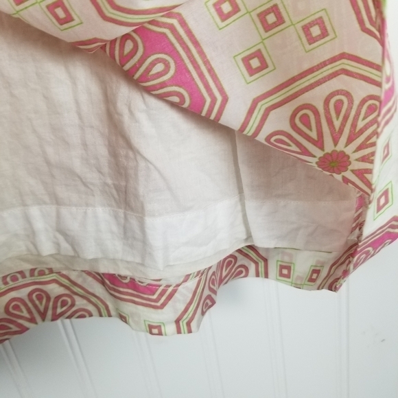 Tracy Negoshian Ruffle Dress Sleeveless Geometric Pink Mini Coquette Preppy Soft - Picture 5 of 10